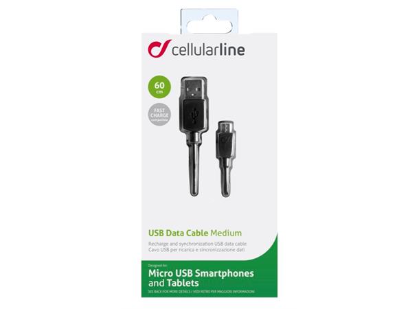 CL Datakabel USB Micro USB, 60 CM USB synkroniserins- og ladekabel