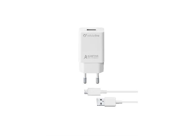 Adaptiv Fast Charger Kit 15W 220 V ladekit for Samsung, Micro USB