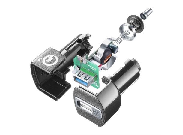 USB Car Charger Kit QC 18W 12/24 V ladekit for Huawei, Type-C