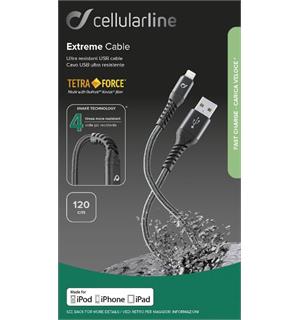Tetra Force Cable 120cm - Lightning Ekstra sterk kabel for lightning, 1.2 M 