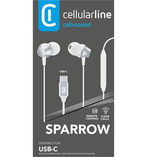 Sparrow USB-C, white Øreplugger for Type C 