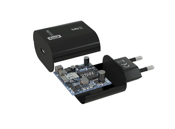 USB-C Charger kit 25W Samsung Black 220 V USB-C til USB-C, 25W