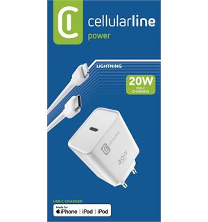 USB-C Charger Kit 20W - Usb-C to Light. 220 V ladekit med Lightning/Type-C 