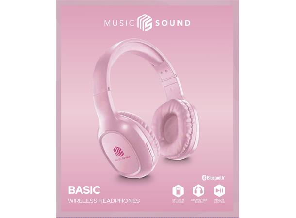 Musicsound Wireless Headphones, Pink Hodetelefoner med blåtann