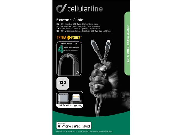 USB CABLE EXTR. USB-C TO APPLE 2M BLACK Tetraforce Cable 200cm - USB-C to Lightn