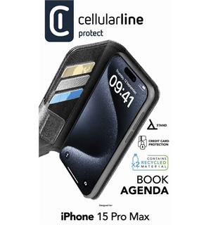 Book Agenda 2 Case Iphone 15Promax Black Elegance and functionality Book case 