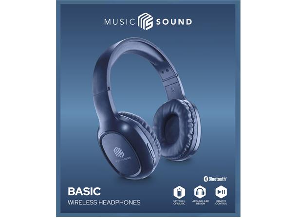 Musicsound Wireless Headphones, Blue Hodetelefoner med blåtann